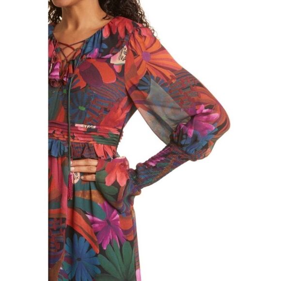 NWT farm rio bird flowers maxi dress small - Picture 8 of 12